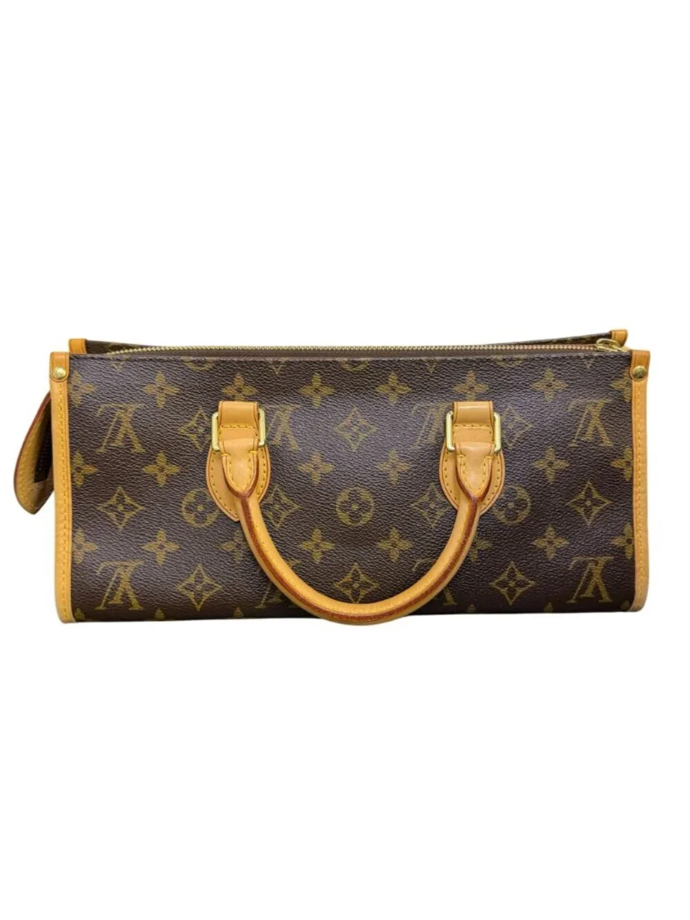 Louis Vuitton 2005 Popincourt Handbag Monogram Canvas Brown & Tan Gold-Tone Hard
